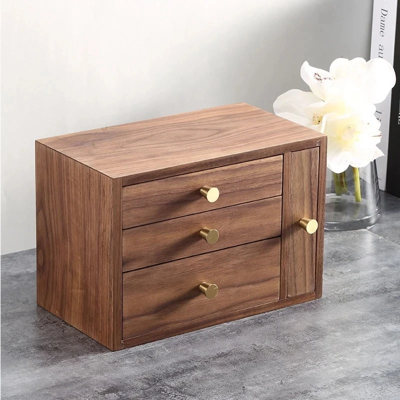 Large Wooden Drawer Jewelry Box Organizer Earring Ring Bracelet Necklace Jewellery Display Storage Case Casket