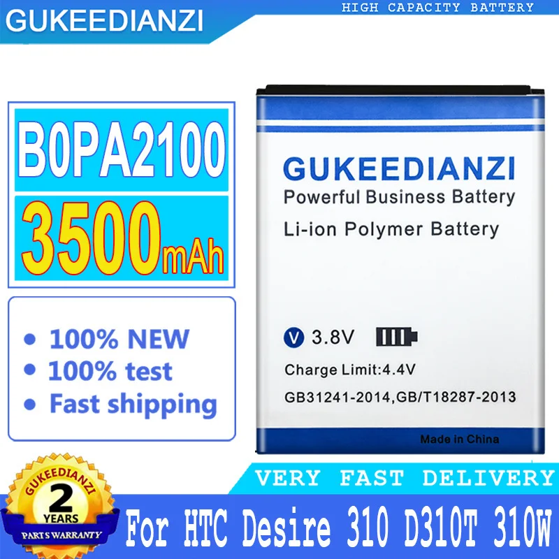 

Сменная батарея GUKEEDIANZI B0PA2100 B0PA 2100 3500 мАч для HTC Desire 310 D310T 310 Вт, батарея для сотового телефона + номер отслеживания