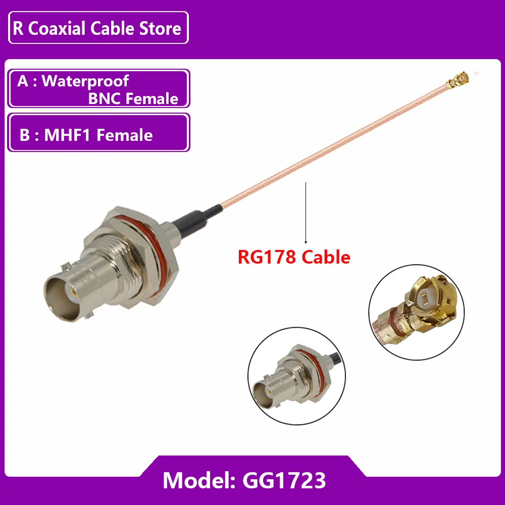1 шт. BNC к MHF RF коаксиальный кабель RG178 BNC штекер к uFL/u.FL/MHF 1 гнездо адаптер RF коаксиальный косичка WIFI удлинительный кабель антенны