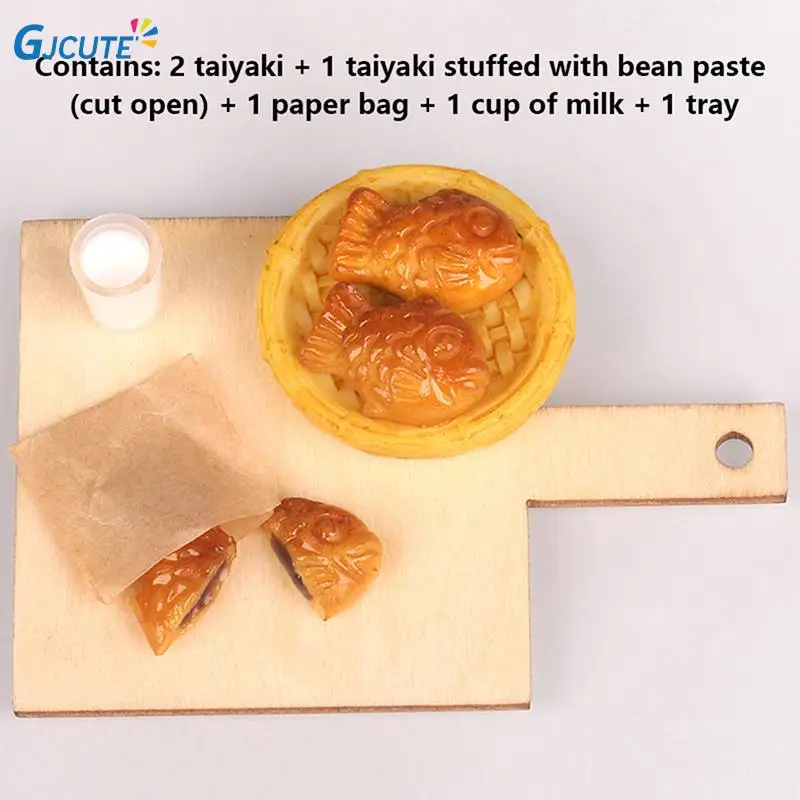 

1 шт., масштаб 1/6, 1/12, миниатюрный кукольный домик taiyaki для выпечки, красный пирог для Blyth OB11 BJD, кукольный домик, кухня, игрушки, аксессуары