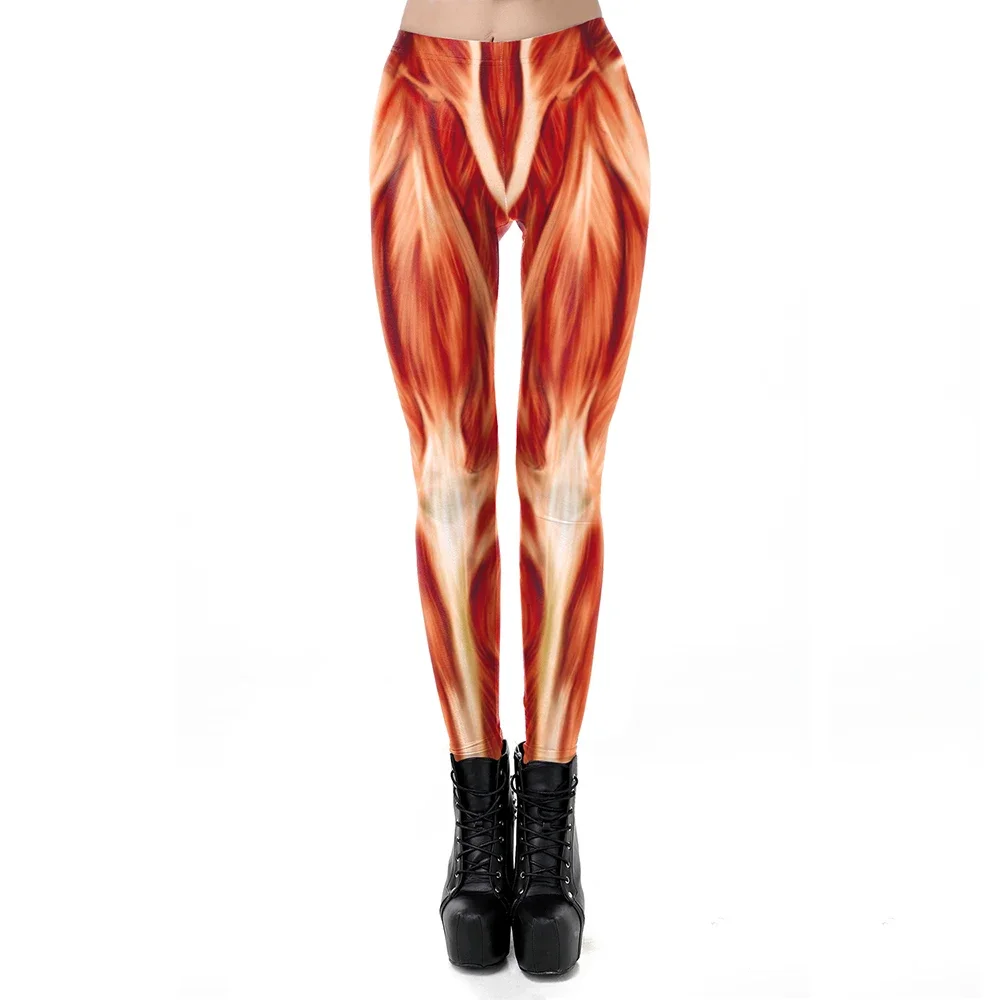 Teanoon забавные леггинсы для мышц женские штаны фитнеса одежда карнавала