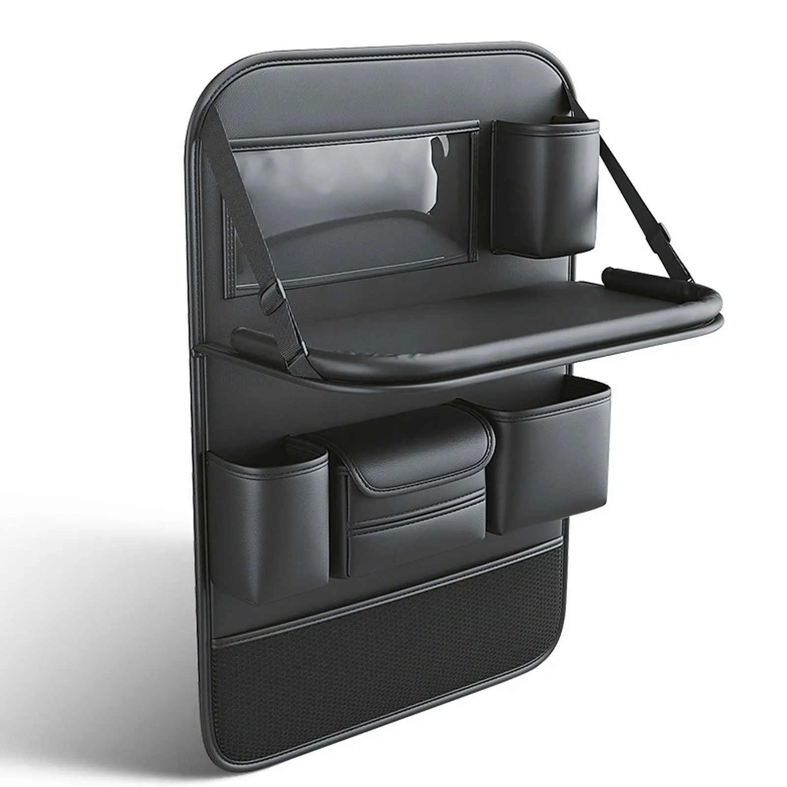

Органайзер на заднее сиденье автомобиля со складным лотком для планшета из искусственной кожи, автомобильный органайзер для хранения, защитные чехлы на заднее сиденье, противоударные коврики