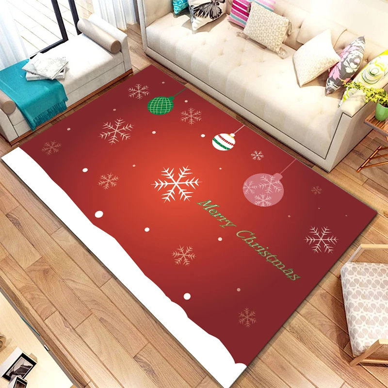 Christmas HD Printed Polyester Area Rug Yoga Mat Carpet for Living Dining Dorm Room Bedroom Home Decor Alfombra Dropshipping