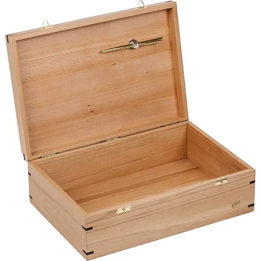 Шкатулка для документов из бука с ручкой (35 х 24 х 9