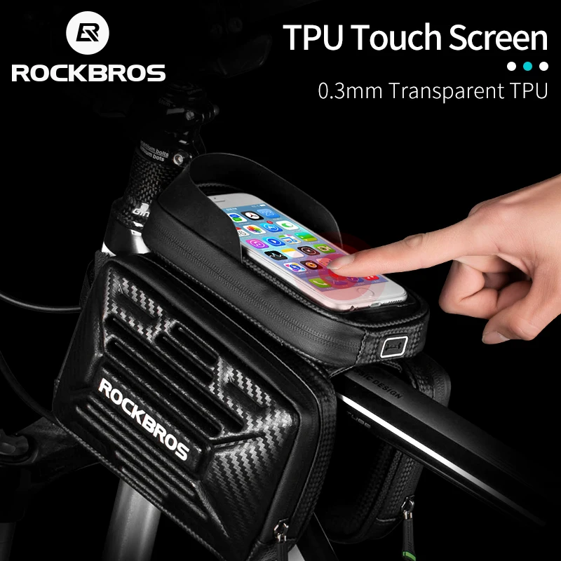

ROCKBROS Bicycle Bag Rainproof Cycling Touch Screen Phone Bag MTB Road Bike Tube Bag Saddle Bag For 6.2inch Bicycle Accessories