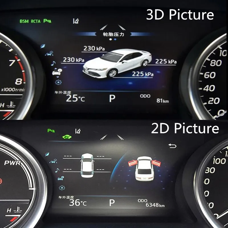 Цифровой ЖК-дисплей TPMS для автомобильной сигнализации давление в шинах Toyota Camry 2018