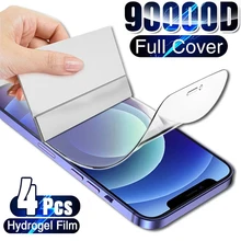 4PCS Full Cover Hydrogel Film On The For iPhone 13 12 11 For iPhone X XS XR XS MAX 6 7 8 Plus 11 12 13 Pro Max Screen Protector