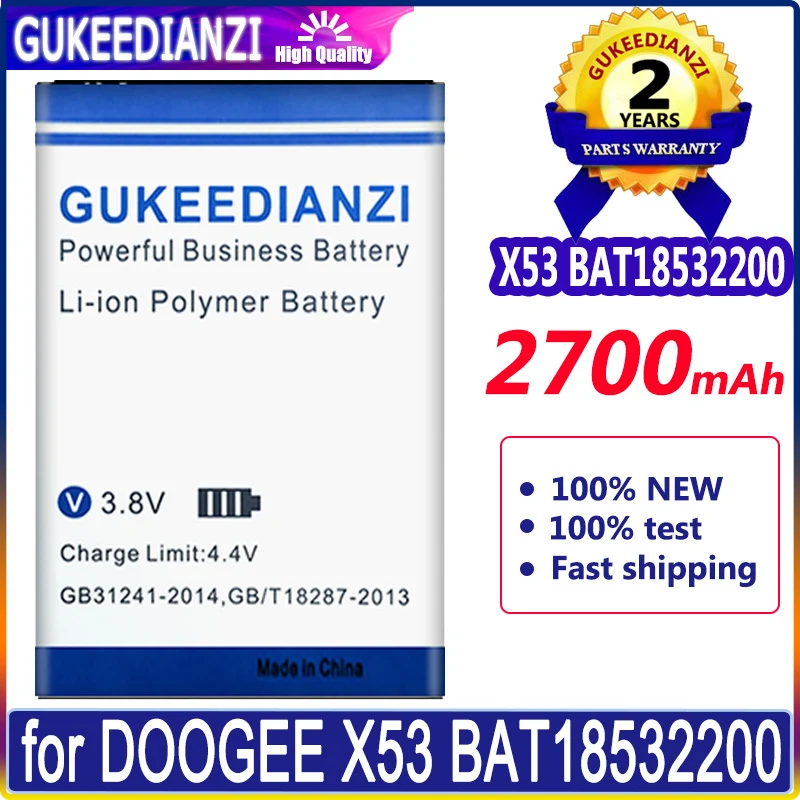 

Запасная батарея Для DOOGEE X53 BAT18532200, 2700 мАч, литий-ионный аккумулятор большой емкости, резервный аккумулятор для смартфона DOOGEE X 53