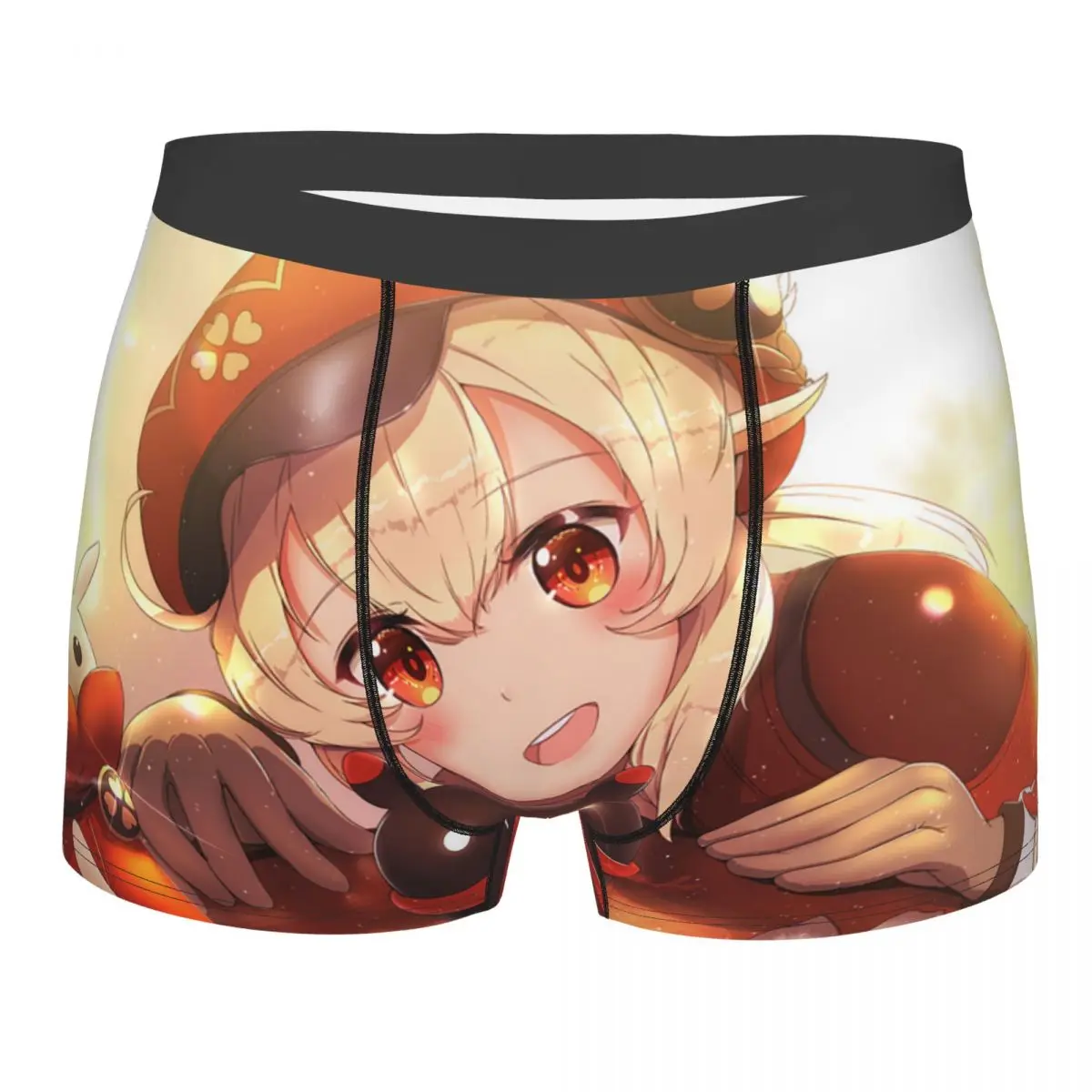 

Men Cute Kawaii Klee Underwear Genshin Impact Sexy Boxer Shorts Panties Male Soft Underpants Plus Size