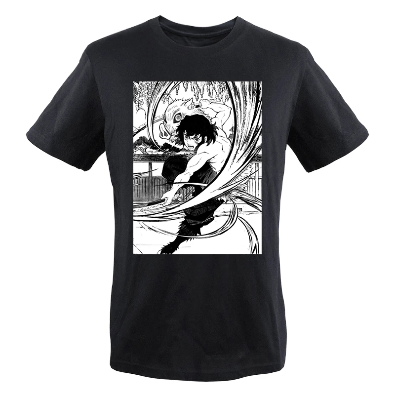 

2023 Hot Anime Mens Tshirts Demon Slayer Women Inosuke Mangas Kimetsu Graphic T-Shirt Cotton Classical Tops New T Shirts