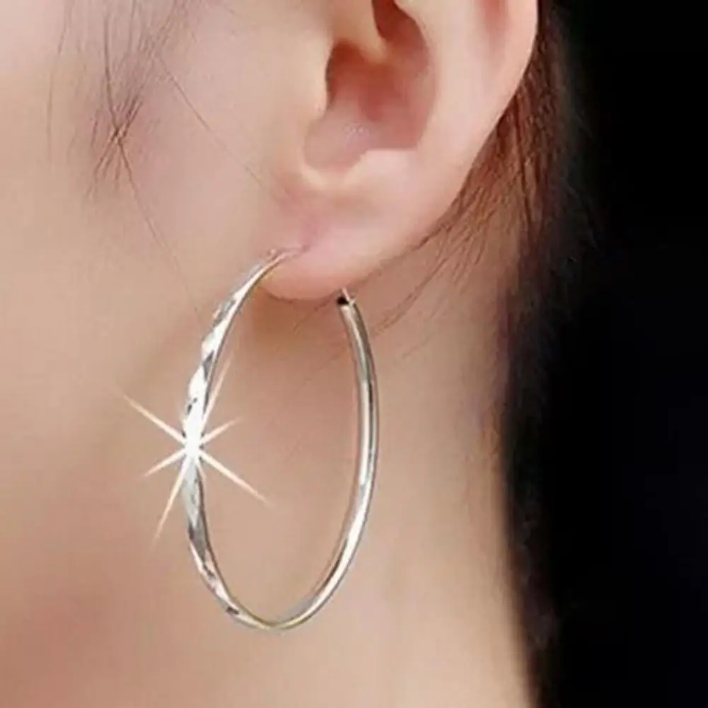 

Stylish Hoop Earrings Non-allergenic Fade-resistant Big Circle Women Hoop Earrings Jewelry Earring Hoops for Party