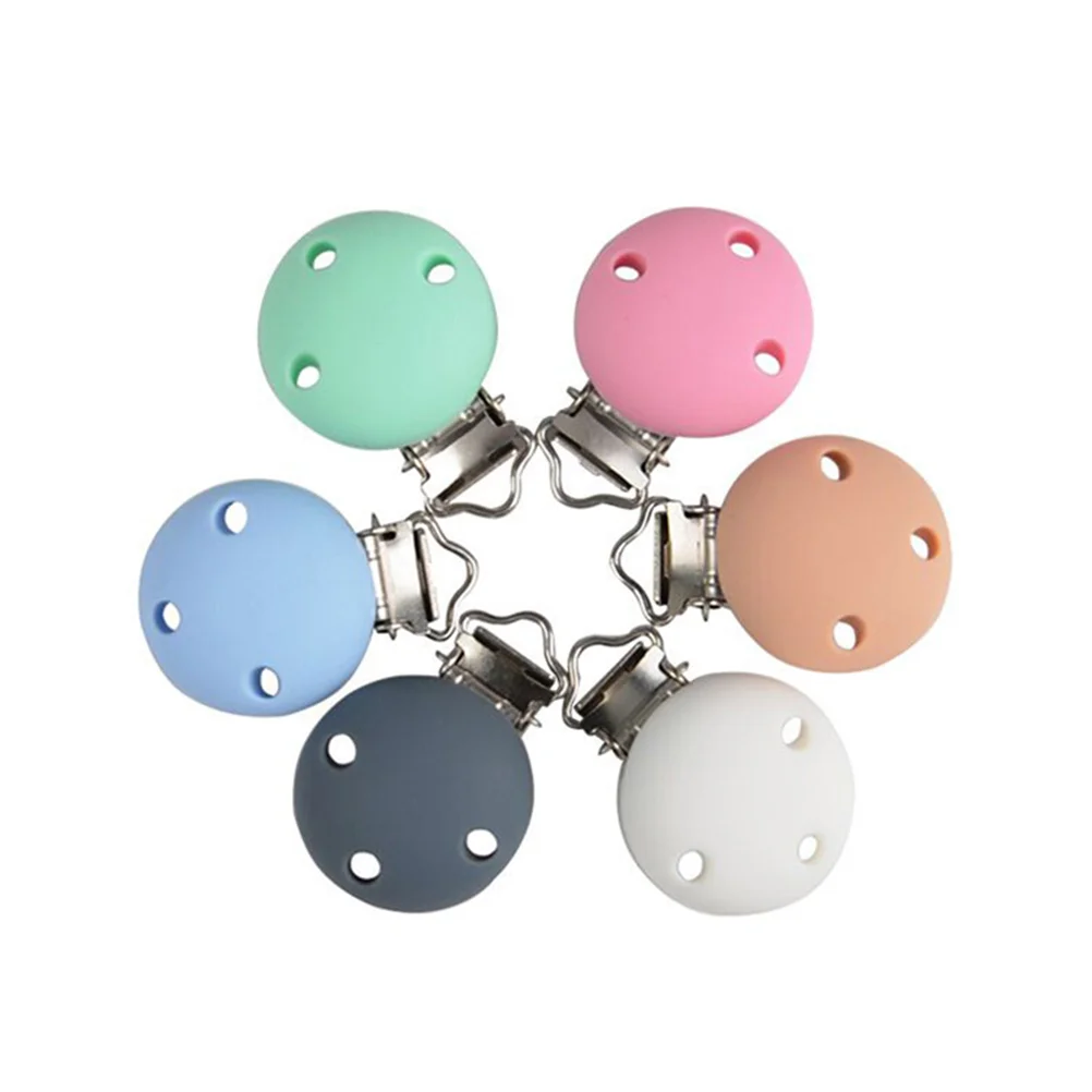 

12 Pcs Toys Babies Pacifier Clips Metal Holder Round Babys Silicone Chupetas Bebe