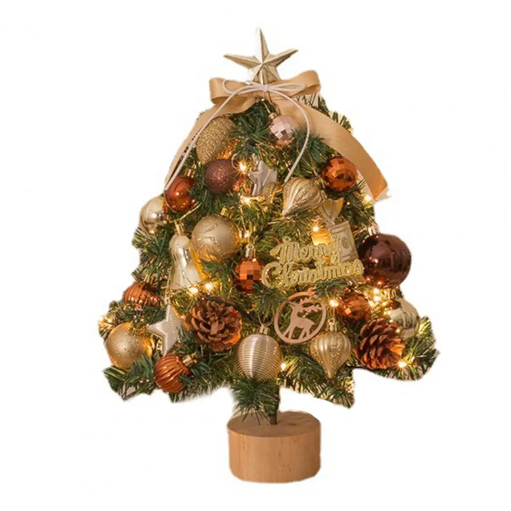 

Милая миниатюрная Рождественская елка со светодиодными лампочками, реквизит для фотографий, настольный миниатюрный искусственный орнамент, украшение, Рождество 2023