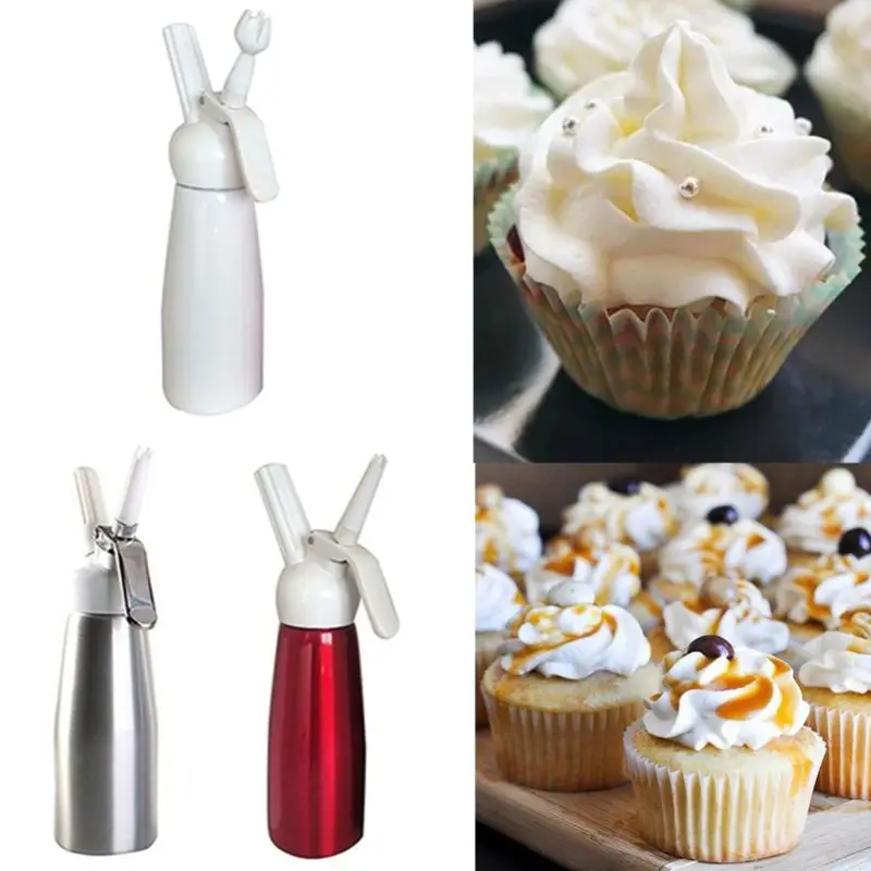 

500ml Aluminum Alloy Whipped Cream Dispensers Home Kitchen Whip Cream Dispensers with Three Different Decorating Nozzles
