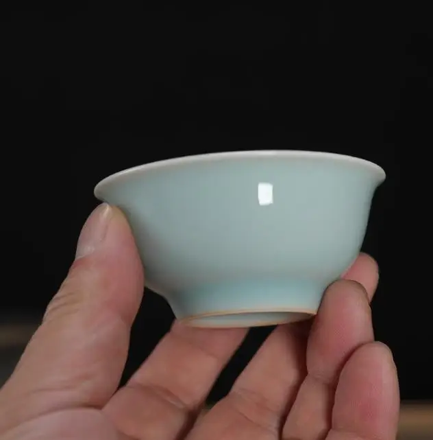 Керамическая чашка Longquan Celadon розового зеленого цвета