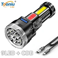 9led rechargeable led flashlight high strength abs material lantern torch portable lighting for expeditionscamping etc