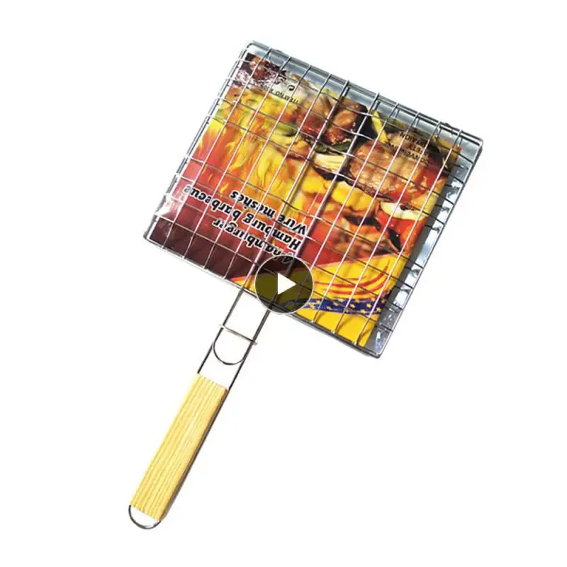 

Grilled Fish Barbecue Grilled Fish Clips Strong Comfortable Grip Bbq Basket Stainless Steel Thickening Bbq Tongs Bbq Net