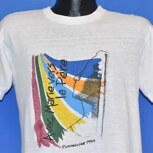 90s Avec Marie Vers Le Pere March Towards Poponguine Pierre Faye Religious Pilgrimage t-shirt Medium