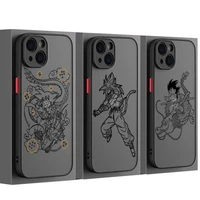 dragon ball goku black lines for apple iphone 13 12 11 mini xs xr x pro max 8 7 6 plus frosted translucent funda capa phone case