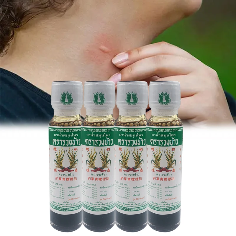 

24ML Original Thailand Green Herbal Balm Oil Fast Treatment Toothache Muscle Aches Sprain Relieves Body Massage Medical Plaster