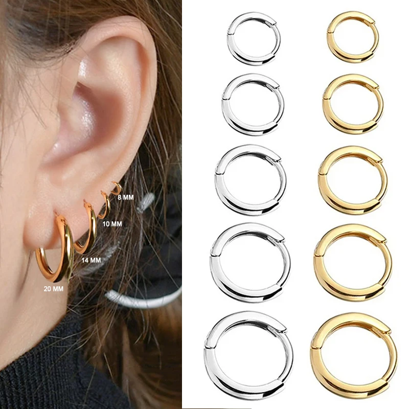 

Mini Hoop Earrings Stainless Steel Earrings for Women Men Gold Color Tiny Cartilage Earring Piercing Pendientes Mujer Hombre