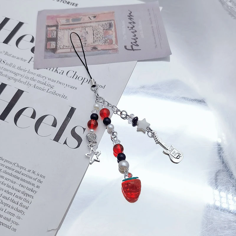 Брелок для ключей из акрилового сплава с бусинами