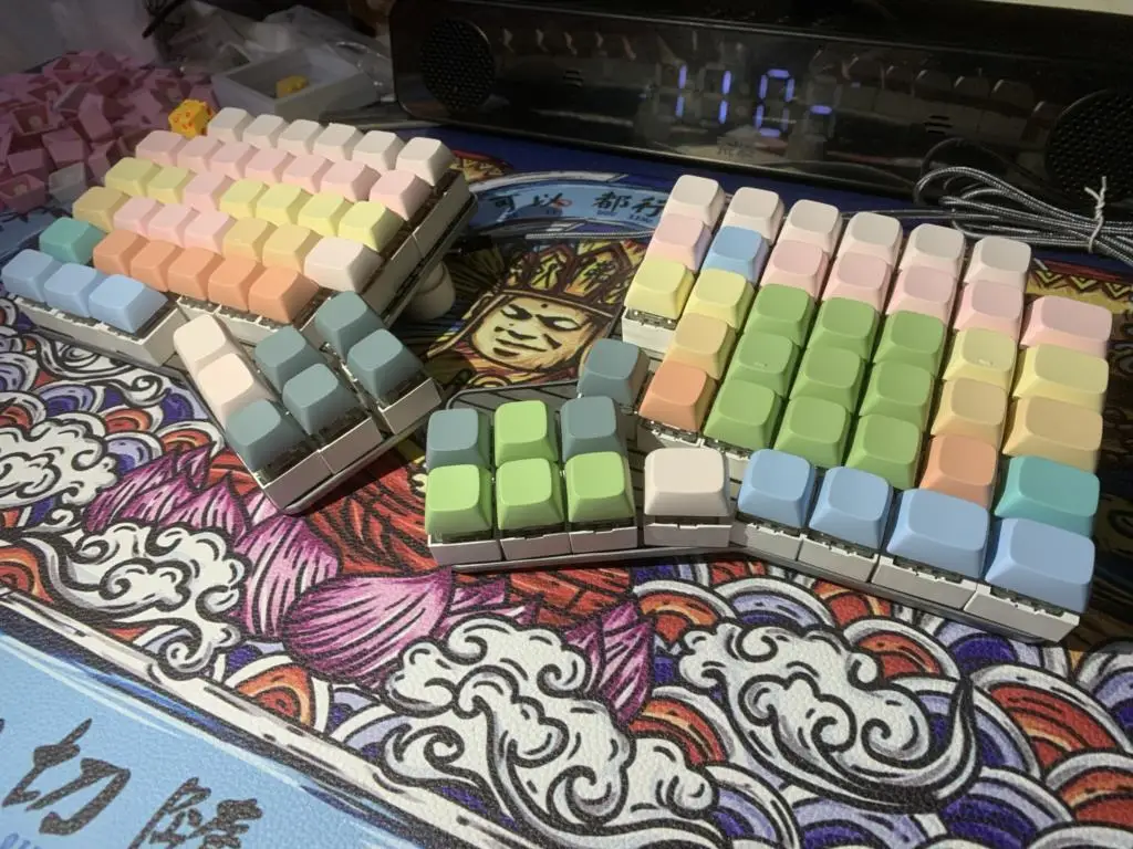 Фото XDA Profile Keycaps Механическая клавиатура PBT Keycap 1U 1X Индивидуальные геймерские черные, белые, розовые колпачки для клавиш для переключателей Cherry Mx GK61 №5