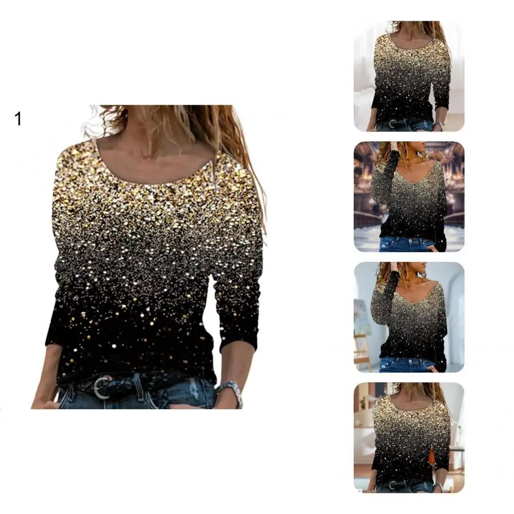 

Patchwork Temperament Loose-fitting Crew Neck Blouse for Spring Autumn Winter