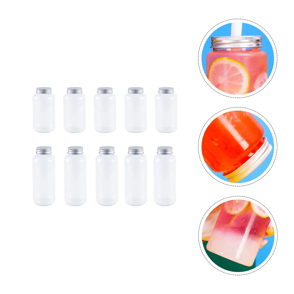 

10pcs Bottles Bottles Beverage Bottles Clear Grade Bottles with Cap