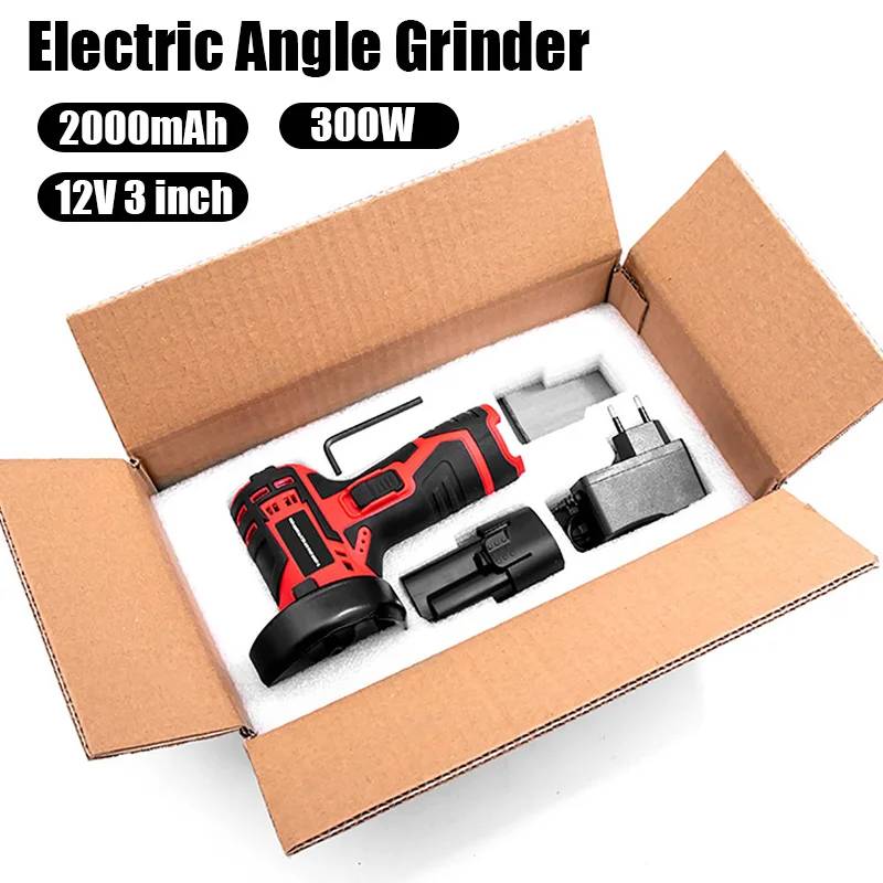 300W Wireless Angle Grinder Cordless Polisher For Makita 12V 2000mAh Battery Metal 3 inch Cutting Polishing Grinder Power Tools
