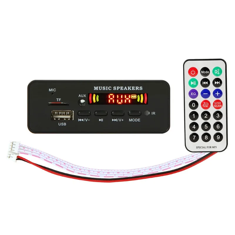 

Recording Car USB Bluetooth V5.0 Hands-free MP3 Player Integrated 5-12V MP3 Decoder Board Module Remote Control USB FM Aux Radio