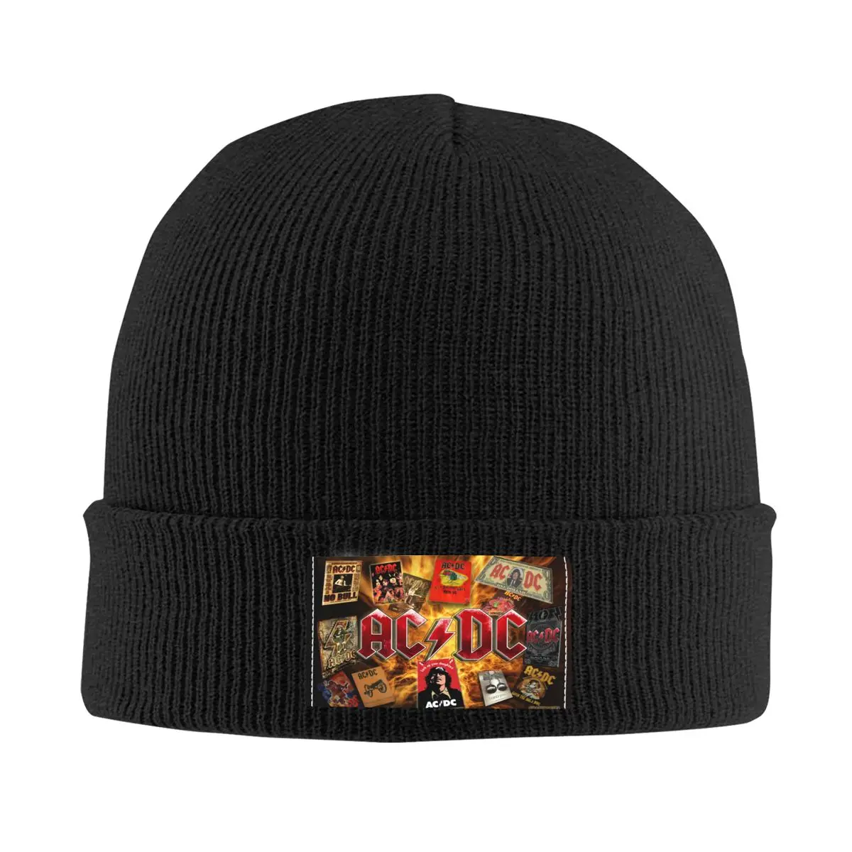 

Винтаж рок-группа AC DC Skullies облегающие шапки унисекс зимняя теплая вязаная шапка тяжелый металлический музыкальный головной убор Головные у...