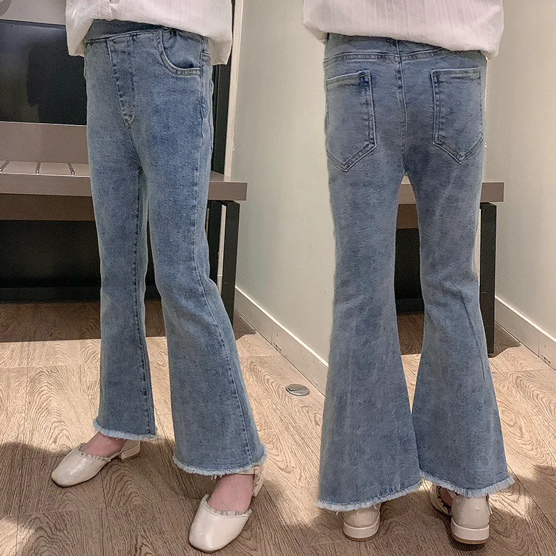 

Big Girls Flare Jeans Denim Boot Cut Pants Casual Trousers Kids Teenage Spring Autumn Children Jeans For Girls 10 11 12 13 14Yrs