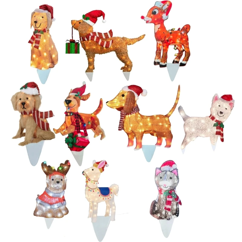 

Рождественские украшения, наружная светящаяся статуя животного, акриловая статуя, наружный декор