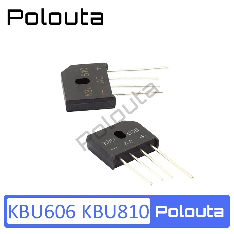 

10 шт./лот Polouta Kbu810 Kbu606 мост однофазный выпрямитель прямой штекер Плоский Выпрямитель симистор тиристорные розетки золотые