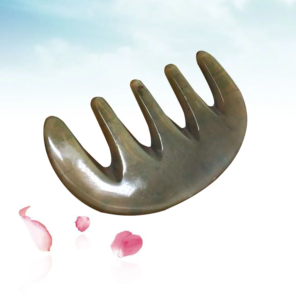 

Comb Hair Scalp Horn Wide Tool Combs Claw Scrapping Five Head Ox Acupressure Wave The Sha Gua Buffalo Women Guasha Static Curly