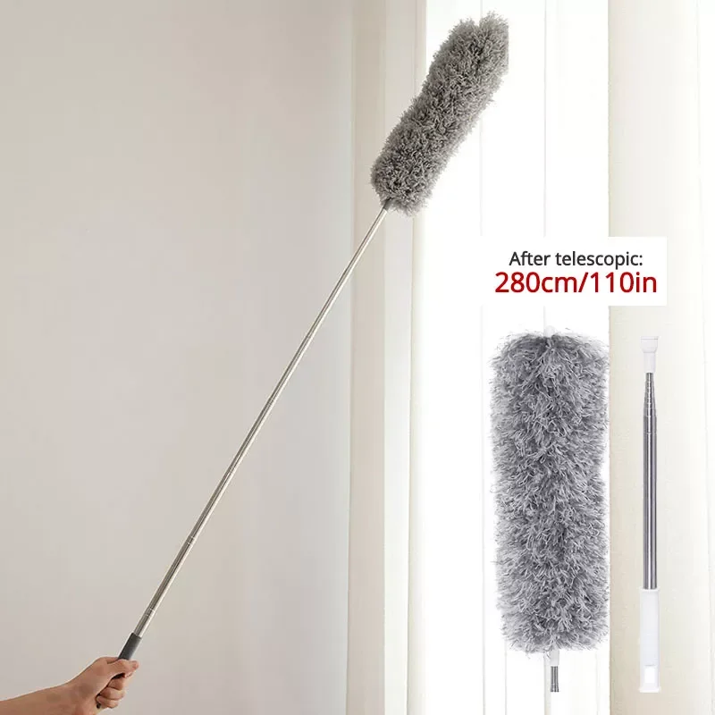 

Retractable Dust Duster Ultra-Long 0.8-2.8m Microfiber Brush Household Stainless Steel Arbitrary Bending Gap Cleaning Tool