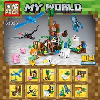 10 in 1 my worlds square minifigure jungle adventure diy scene assembly toys kit children building block figures assembled doll