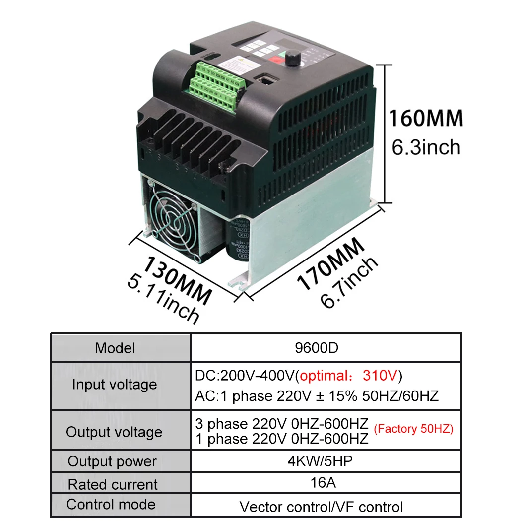 0 75-7 5 кВт VFD солнечный инвертор 1P DC 220-400 В вход 1/3-P 220 выход преобразователь частоты