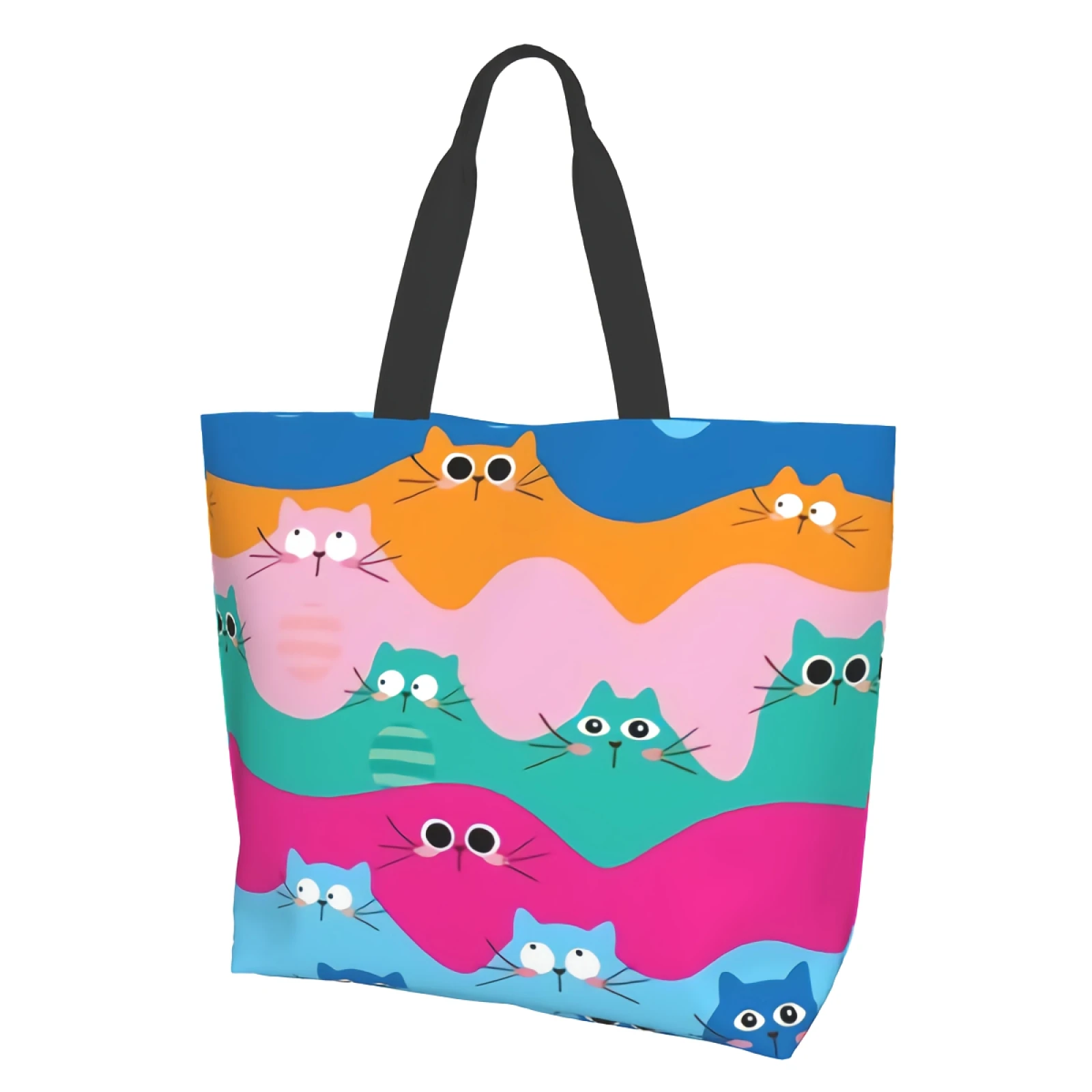 

Large Colorful Cat Tote Bag-Stylish Shoulder Bag Casual Daily Bags for Work Gym Beach Travel