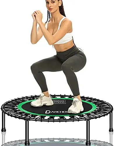 

450 lbs Mini Trampoline for Adults, Indoor Small Rebounder Exercise Trampoline for Workout Fitness for Quiet and Safely Cushione