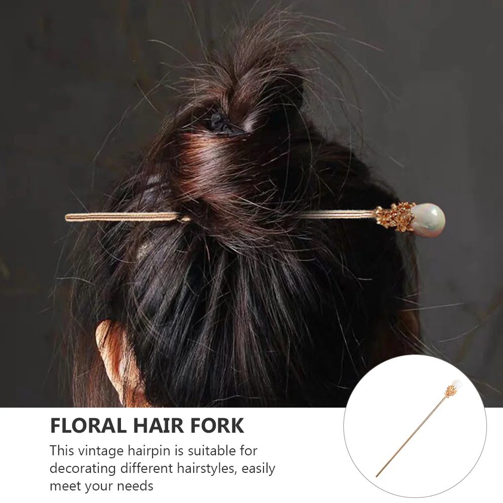 2 шт. декоративные заколки для волос булочка жемчужная китайская палочка еды