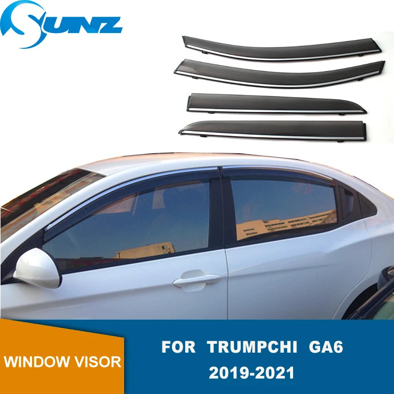 Аксессуары для боковых окон Trumpchi GA6 2019 2020 2021 ABS козырек для дверей и окон боковые ветрозащитные дефлекторы Защита от солнца и дождя SUNZ