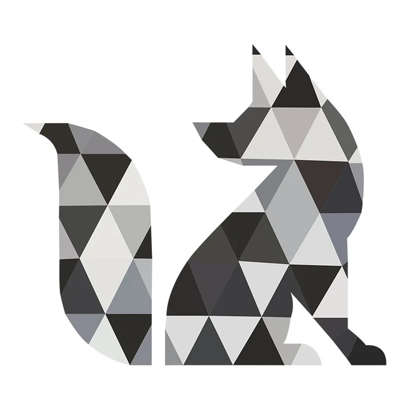 

Sticker Decor Cartoon Geometric Mosaic Assemble Puppy Decoration Glass Window Wall Home Living Decoration Wall Stickers