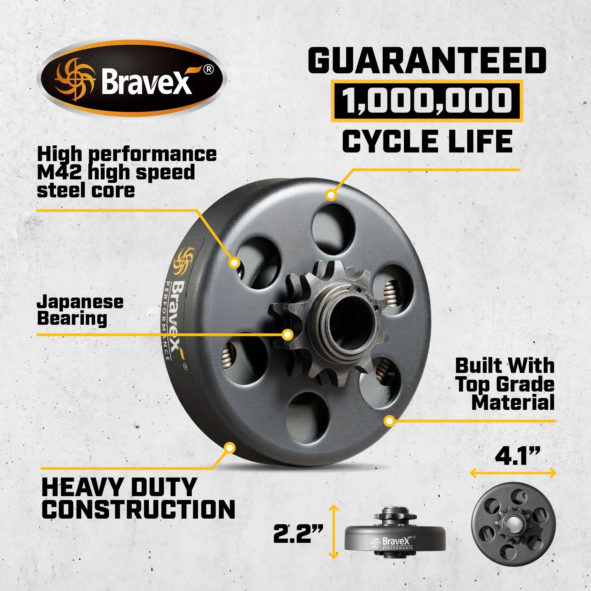 Фото Центробежное сцепление Bravex, диаметр 3/4 дюйма, 10 зубьев, для картингов и мини-мотоциклов # 40 # 41 # Цепь 420, усиленная, для картинга и внедорожных мотоциклов №5