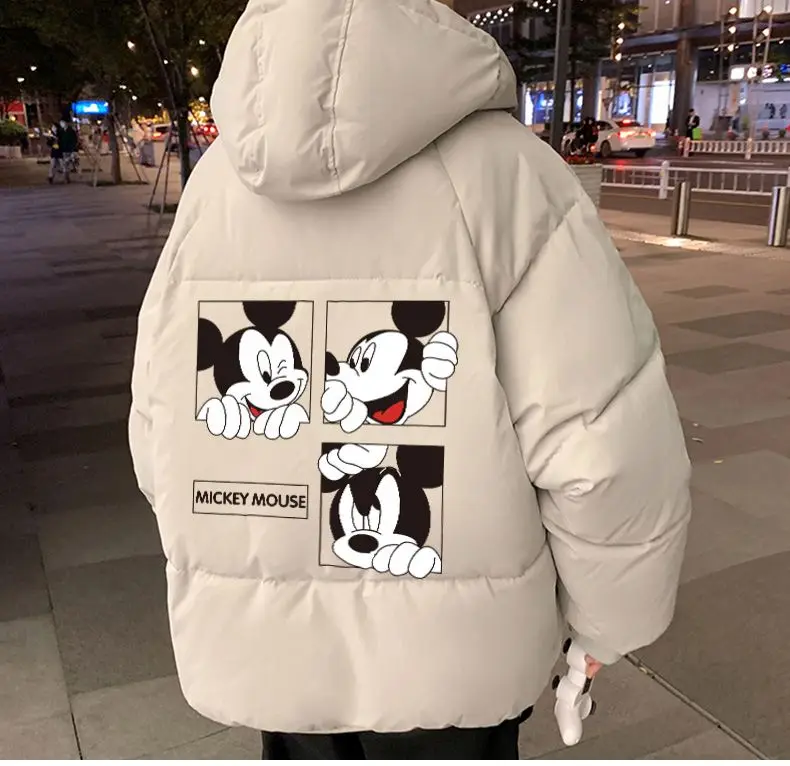 

Disney Smile Female Winter Women's Parkas Coats Hooded Collar Thick Section Girl Warm Winter Jackets Snow Coat Jacket