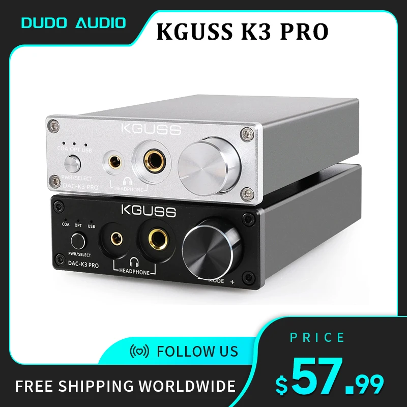 KGUSS DAC-K3PRO K3 PRO TPA6120A2 ESS9018K2M MINI HIFI USB DAC Decoded Audio Headphone Amplifier 24BIT 192KHz AMP DC12V US/EU