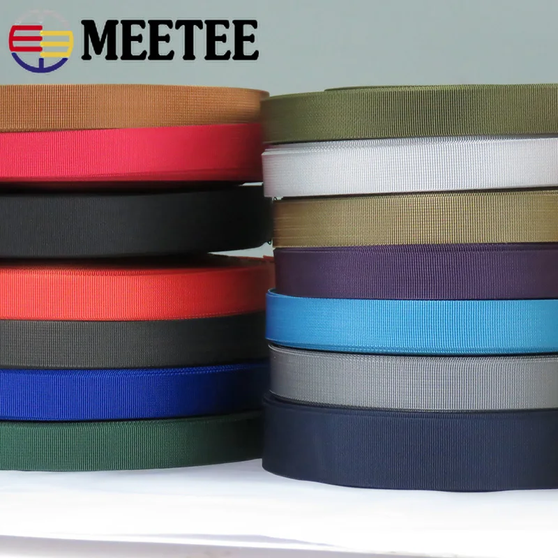 

5M 20/25/32/38/50mm Thick 1mm Nylon Webbing Tape Trimming Safety Belt Knapsack Strap Ribbon DIY Bag Webbings Sew Band Accessory