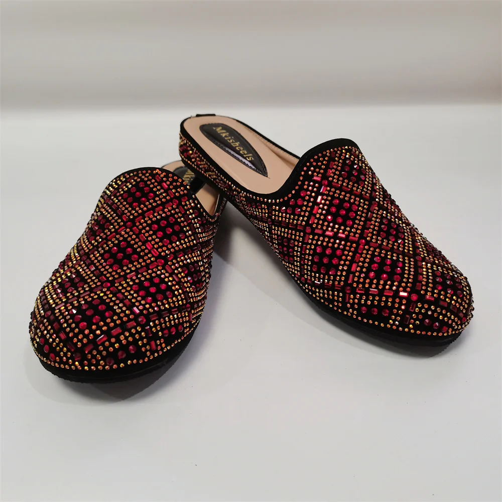 Новая модная женская обувь со стразами женские полутапочки туфли-лодочки