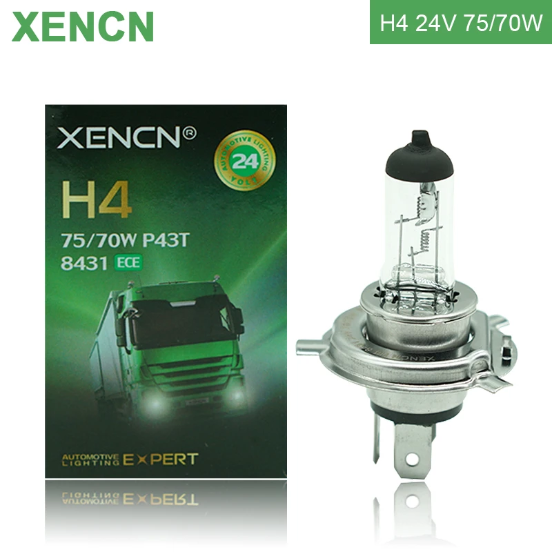 XENCN H4 HB2 9003 оригинальная галогенная лампа 24 в 75/70 Вт 3200K внедорожная стандартная фотолампа OEM качество дальний/ближний свет, пара